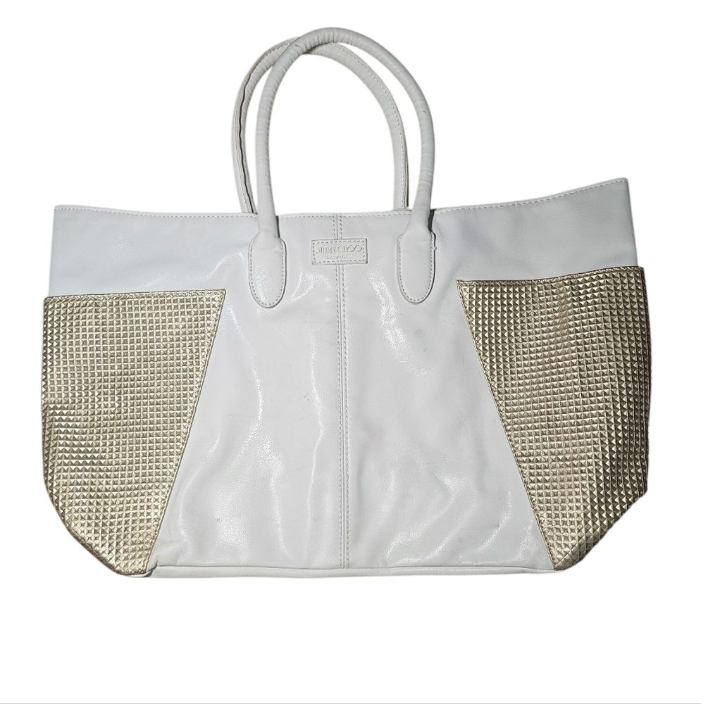Jimmy Choo Parfums Fragrance Gift Top White & Gold Handle Bag